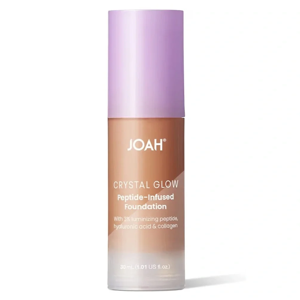 JOAH Crystal Glow Peptide-Infused Foundation Tan With Warm Undertones TW050